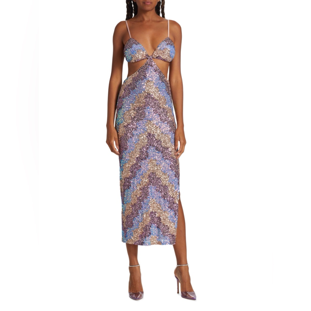 Saylor Nat Cut Out Sequin Midi Dress